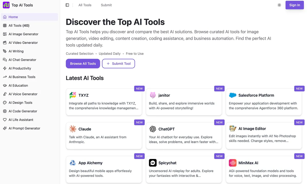 Top AI Tools screenshot