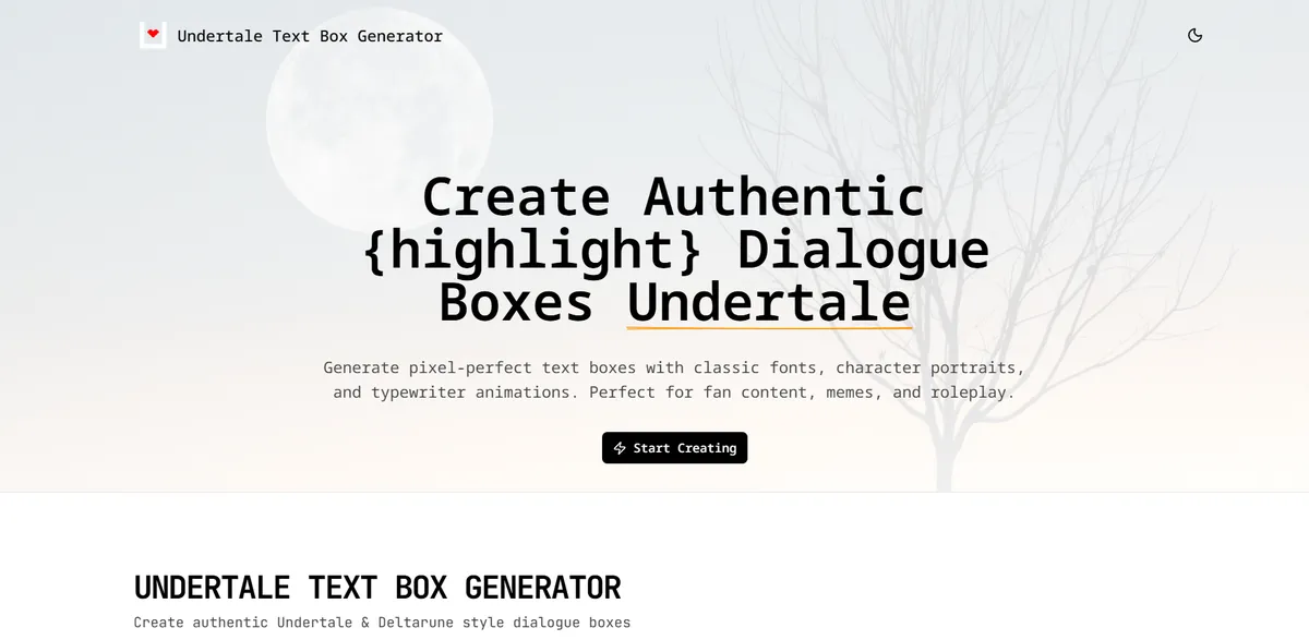 Undertale Text Box Generator screenshot