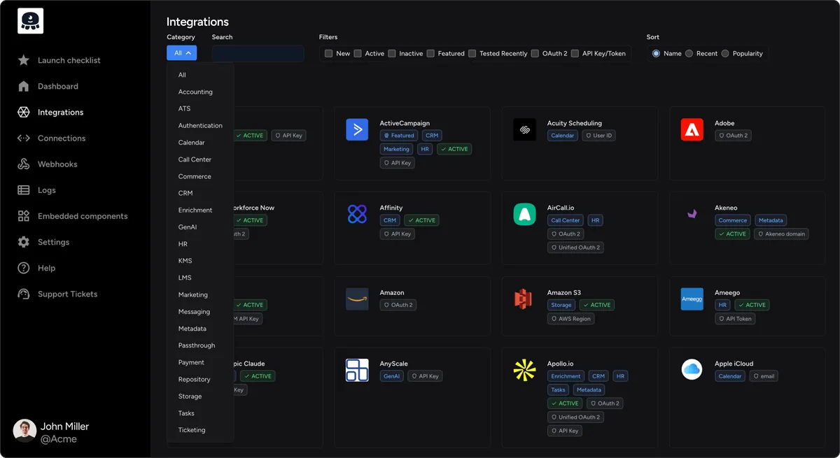 Unified.to screenshot