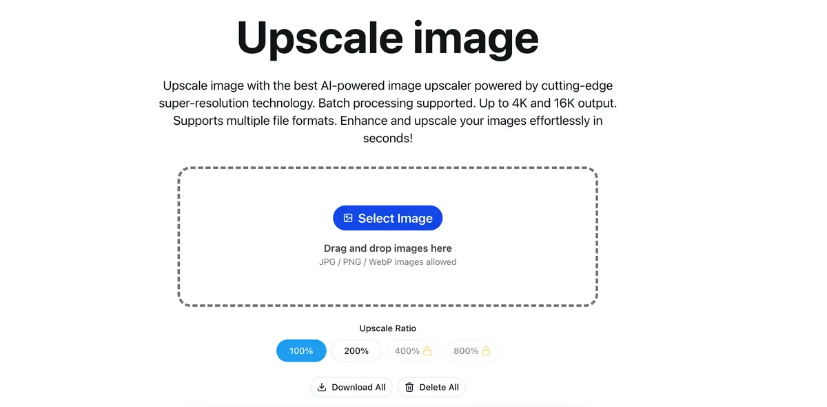 Upscale image screenshot