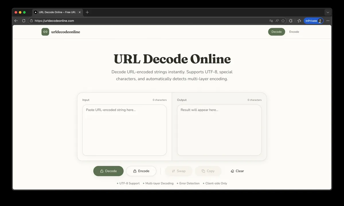 URL Decode Online screenshot
