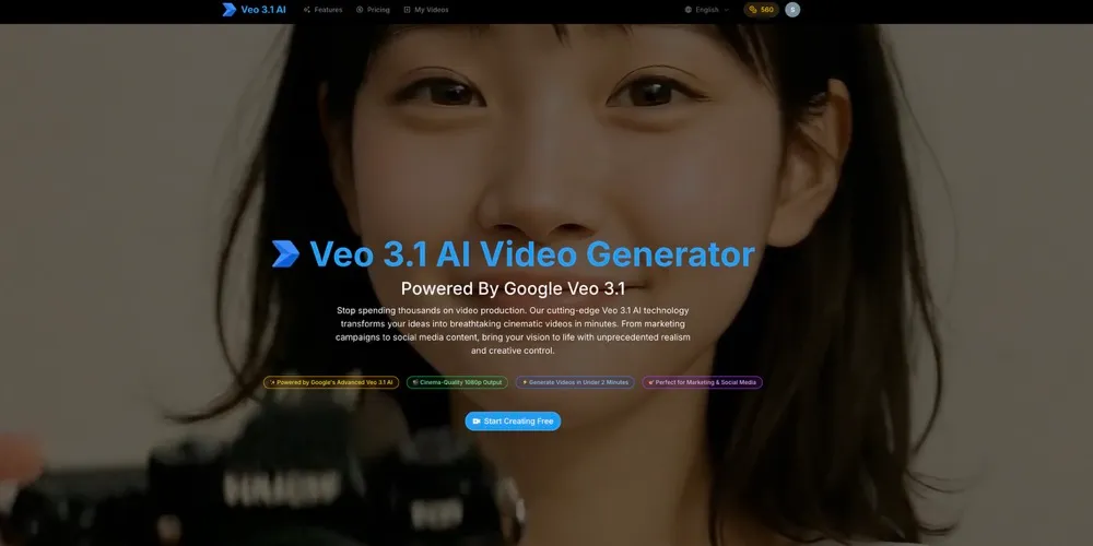 Veo 3.1 AI Video Generator screenshot