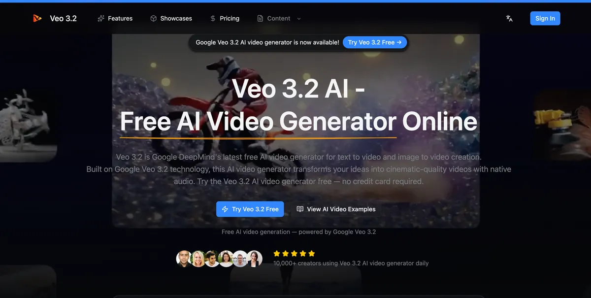 Veo 3.2 AI Video Generator screenshot
