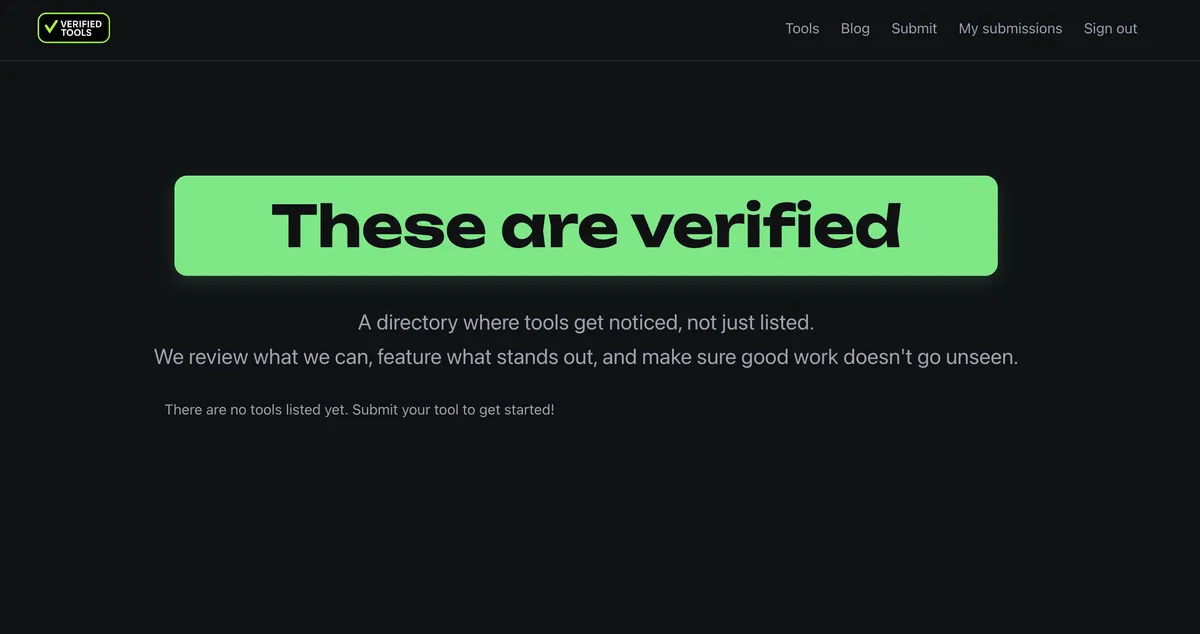 Verified Tools screenshot