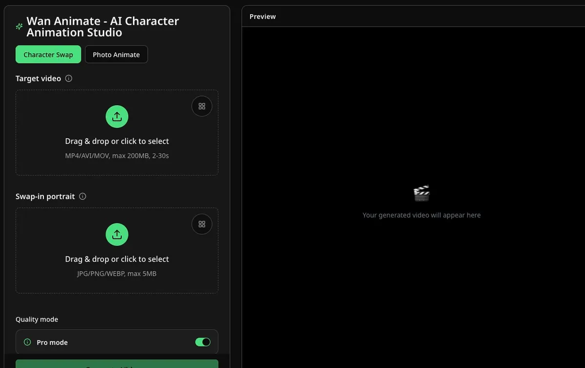 Wan Animate screenshot