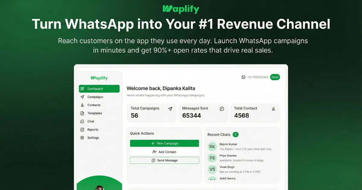 Waplify.io – WhatsApp Marketing Software | One Time Payment screenshot