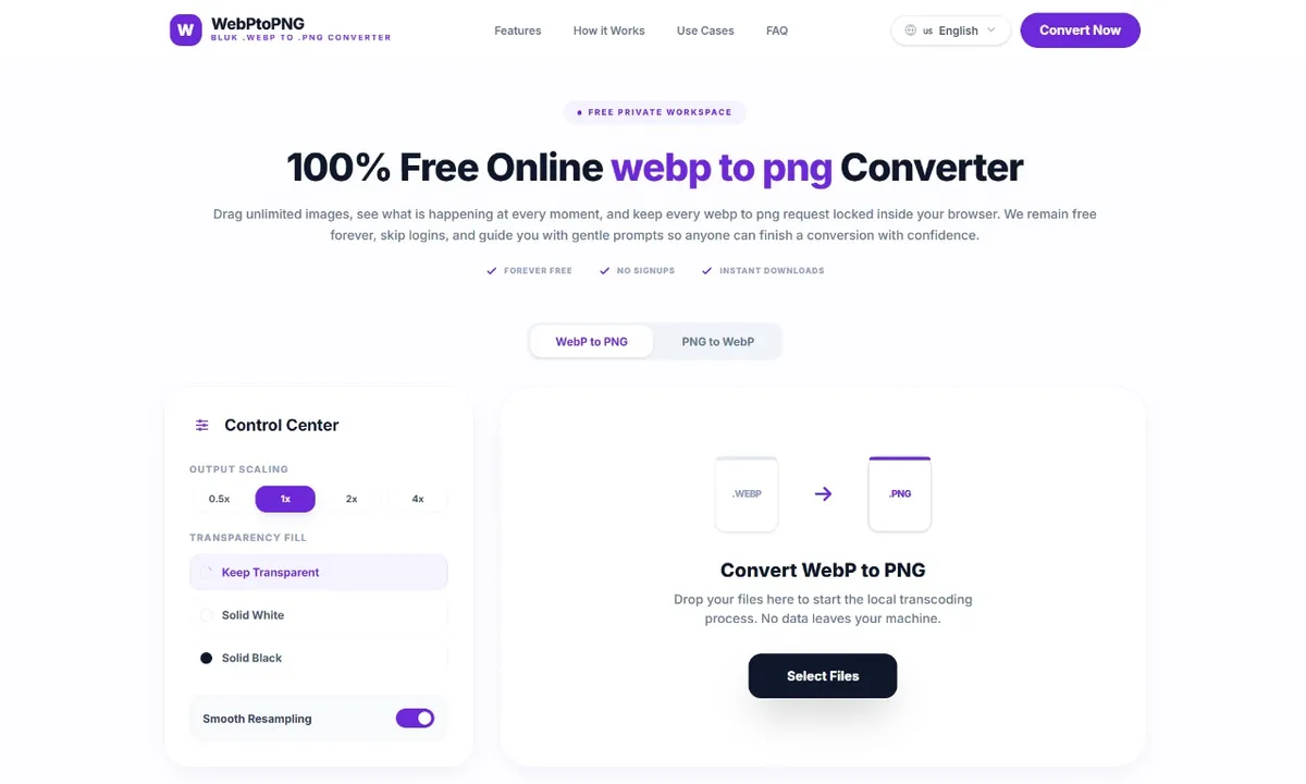 WebP to PNG screenshot