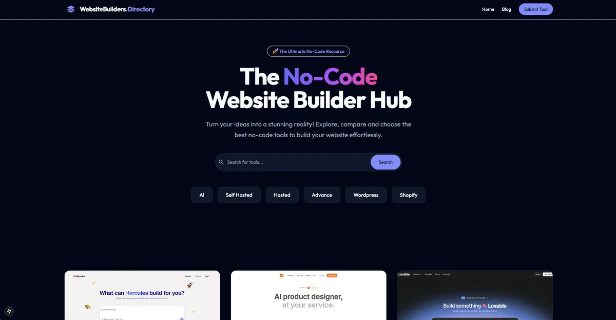 Website Builders Directory screenshot