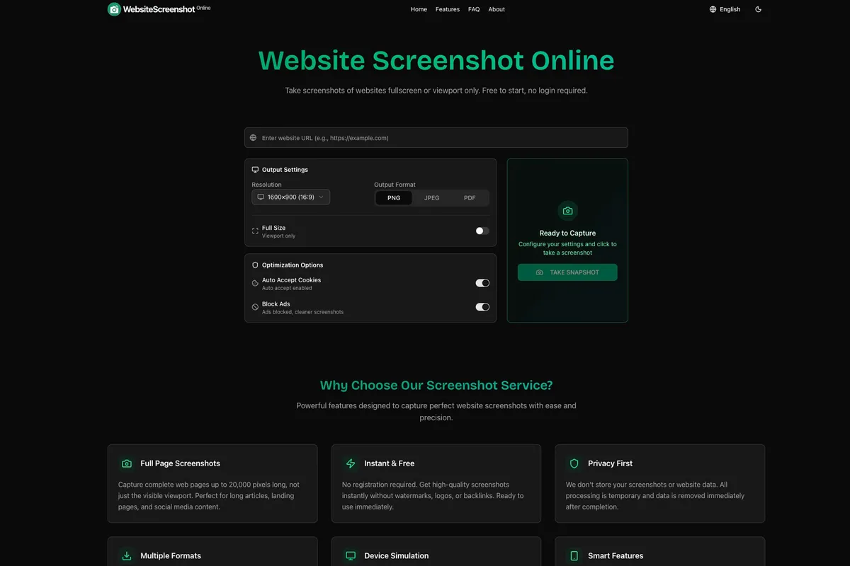 Website Screenshot Online screenshot