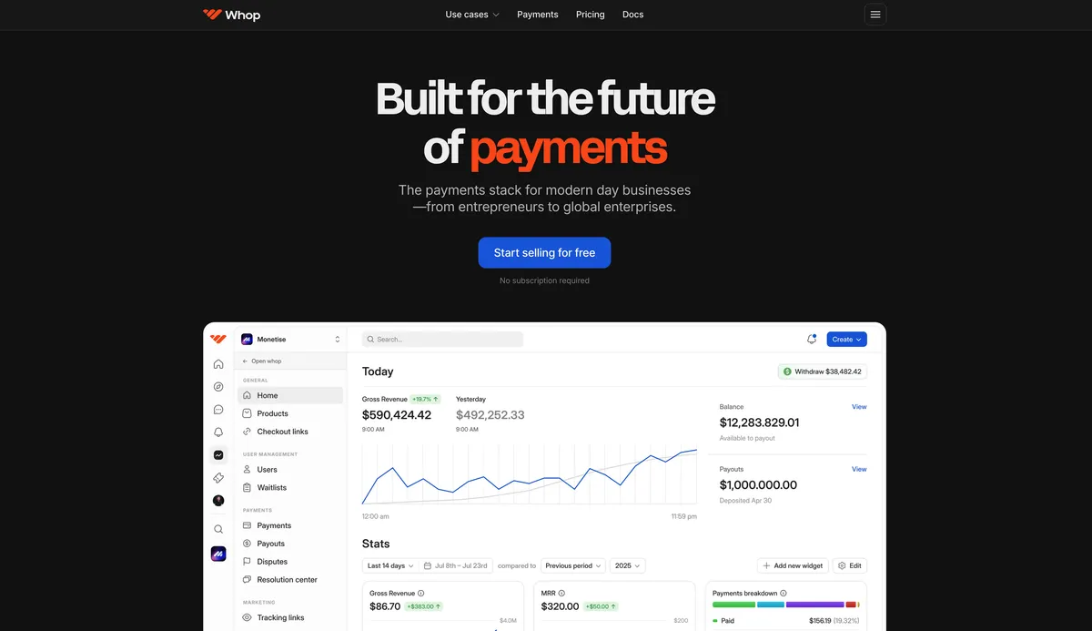 Whop Payments screenshot
