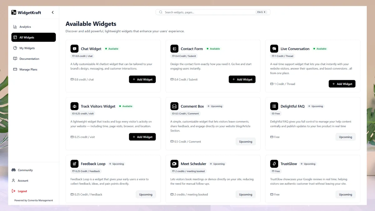 Widgetkraft screenshot