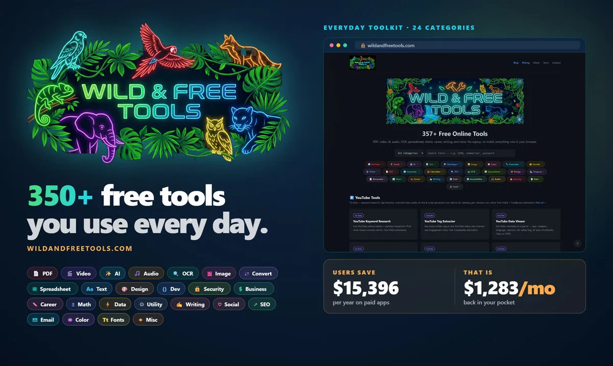 Wild and Free Tools screenshot
