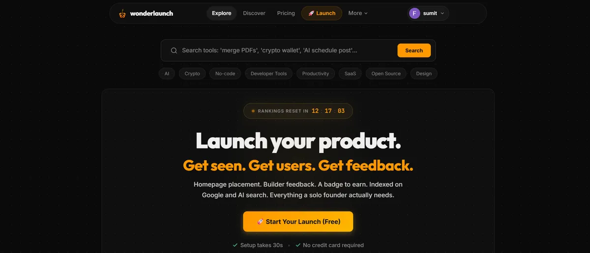 Wonderlaunch screenshot