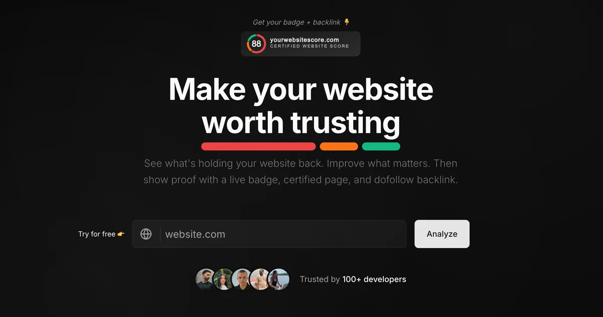 YourWebsiteScore screenshot